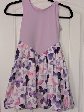 Unk Girls Lavender Sleeveless Dress with Pink & Purple Butterfly Skirt
